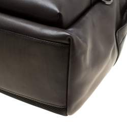 Salvatore Ferragamo Black Firenze Glow Leather Backpack 