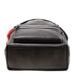 Salvatore Ferragamo Black Firenze Glow Leather Backpack 