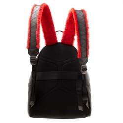 Salvatore Ferragamo Black Firenze Glow Leather Backpack 