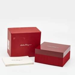 Pre Owned Salvatore Ferragamo White Rose Gold Plated Stainless Steel Gancino FF5020013 Women's Wristwatch 36 mm