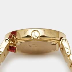 Pre Owned Salvatore Ferragamo White Rose Gold Plated Stainless Steel Gancino FF5020013 Women's Wristwatch 36 mm
