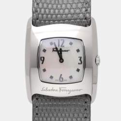 مملوكة مسبقًا ساعة يد نسائية سالفاتوري فيراغامو فارا صدف أم ستانلس ستيل 30 مم