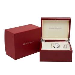 Salvatore Ferragamo White Ceramic And Titanium F-80 Women's Wristwatch 38 mm