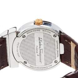 مملوكة مسبقًا ساعة يد نسائية سالفاتوري فيراغامو غراند ميزون أف72 جلد ستانلس ستيل فضي 30 مم