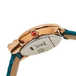 Pre Owned Salvatore Ferragamo Mother of Pearl Rose Gold Plated Stainless Leather Gancino SFIK00319 Women's Wristwatch 22 mm