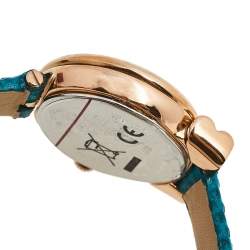 Pre Owned Salvatore Ferragamo Mother of Pearl Rose Gold Plated Stainless Leather Gancino SFIK00319 Women's Wristwatch 22 mm