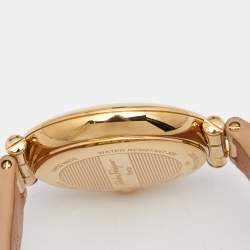 مملوكة مسبقًا Salvatore Ferragamo Beige Gold Plated Stainless Steel Leather FIN020015 Women's Wristwatch 36 mm