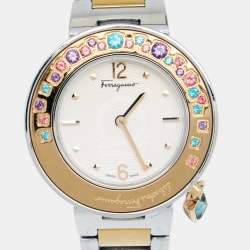 مملوكة مسبقًا ساعة يد نسائية سالفاتوري فيراغامو غانتشينو FF5 ستانلس ستيل لونين كريمي 36 مم
