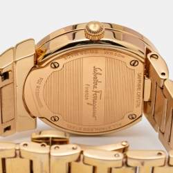 Pre Owned Salvatore Ferragamo Mother Of Pearl Gold Plated Stainless Steel Grande Maison FG2 Women's Wristwatch 33 mm
