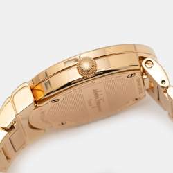 Pre Owned Salvatore Ferragamo Mother Of Pearl Gold Plated Stainless Steel Grande Maison FG2 Women's Wristwatch 33 mm