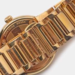 Pre Owned Salvatore Ferragamo Mother Of Pearl Gold Plated Stainless Steel Grande Maison FG2 Women's Wristwatch 33 mm