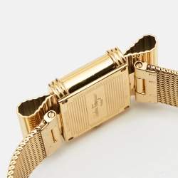 Pre Owned Salvatore Ferragamo Mother Of Pearl Gold Plated Stainless Steel Renaissance F69 Women's Wristwatch 32 mm