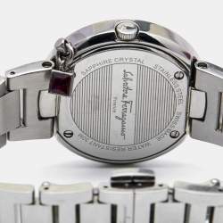 Pre Owned Salvatore Ferragamo Silver Stainless Steel Gancino F64 Women's Wristwatch 36 mm