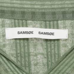 Pre Owned Samsøe & Samsøe Green Textured Satin Dorothe Dress 14018 XS/S
