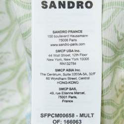 Sandro Multicolor Linen Blend Printed Crop Top M