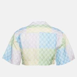 Sandro Multicolor Linen Blend Printed Crop Top M