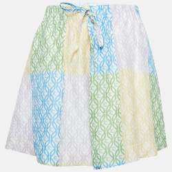 Sandro Multicolor Printed Linen Blend Shorts S