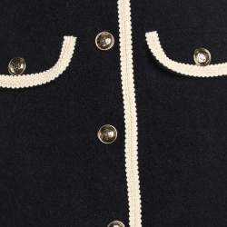 Sandro Navy Blue/Cream Tweed Jacket S