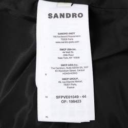 Sandro Navy Blue/Cream Tweed Jacket S