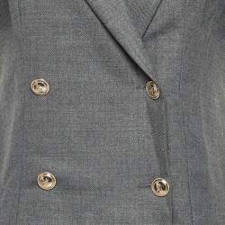 Sandro Grey Gabardine Mini Pleated Blazer Dress L