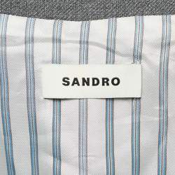 Sandro Grey Gabardine Mini Pleated Blazer Dress L