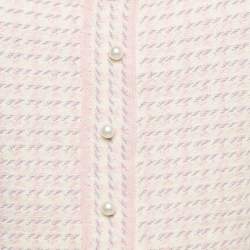 Pre Owned Sandro Pink Patterned Knit Sleeveless Crop Top M