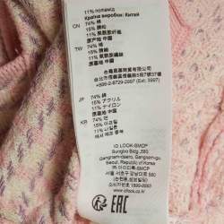 Pre Owned Sandro Pink Patterned Knit Sleeveless Crop Top M