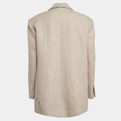 Sandro Beige Wool Blend Single Breasted Blazer M