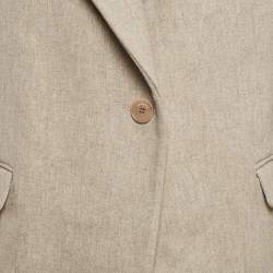 Sandro Beige Wool Blend Single Breasted Blazer M