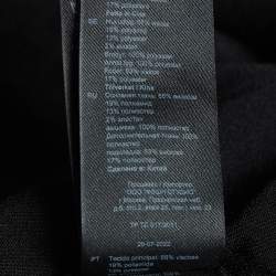 Pre Owned Sandro Black Organza and Rib Knit Ruched Bustier Effect Mini Dress M