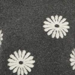 Sandro Grey Floral Intarsia Knit Sweater L