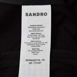 Pre Owned Sandro Black Jersey Backless Tailored Short Dress L