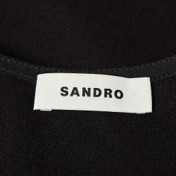 Pre Owned Sandro Black Jersey Backless Tailored Short Dress L