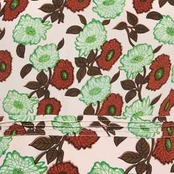 Pre Owned Sandro Pink Floral Print Silk V-Neck Dress M