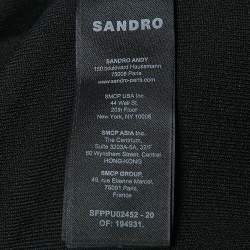 Sandro Black Wool Blend Crew Neck Jumper S
