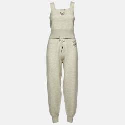 Sandro Grey Embroidered Jersey Top and Trackpants Set L