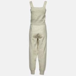 Sandro Grey Embroidered Jersey Top and Trackpants Set L