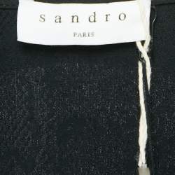 Sandro Black Snake Textured Viscose Playsuit S