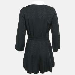 Sandro Black Snake Textured Viscose Playsuit S