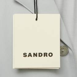 Pre Owned Sandro Grey Crepe Buttoned Full Sleeve Shirt S