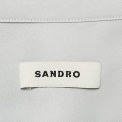 Pre Owned Sandro Grey Crepe Buttoned Full Sleeve Shirt S
