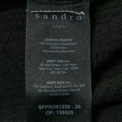 Pre Owned Sandro Black Houndstooth Knit Mini Dress XS