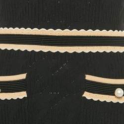 Pre Owned Sandro Black Houndstooth Knit Mini Dress XS