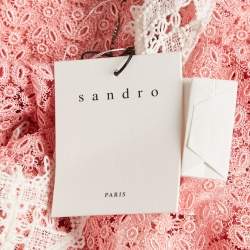Sandro Pink Gavin Lace Puff Sleeve Mini Dress M