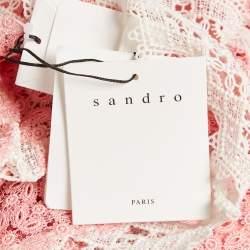 Sandro Pink Gavin Lace Puff Sleeve Mini Dress M