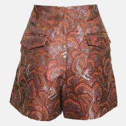 Sandro Brown Paisley Jacquard Shorts L