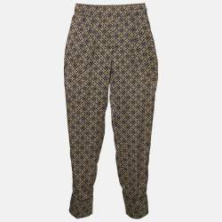 Sandro Multicolor Printed Satin Straight Leg Dany Trousers S