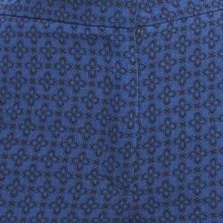 Sandro Blue Jacquard Crepe Amparo Pants S
