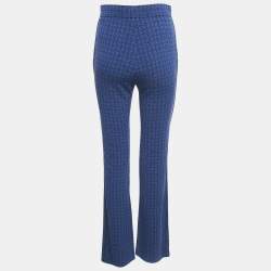 Sandro Blue Jacquard Crepe Amparo Pants S