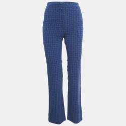 Sandro Blue Jacquard Crepe Amparo Pants S